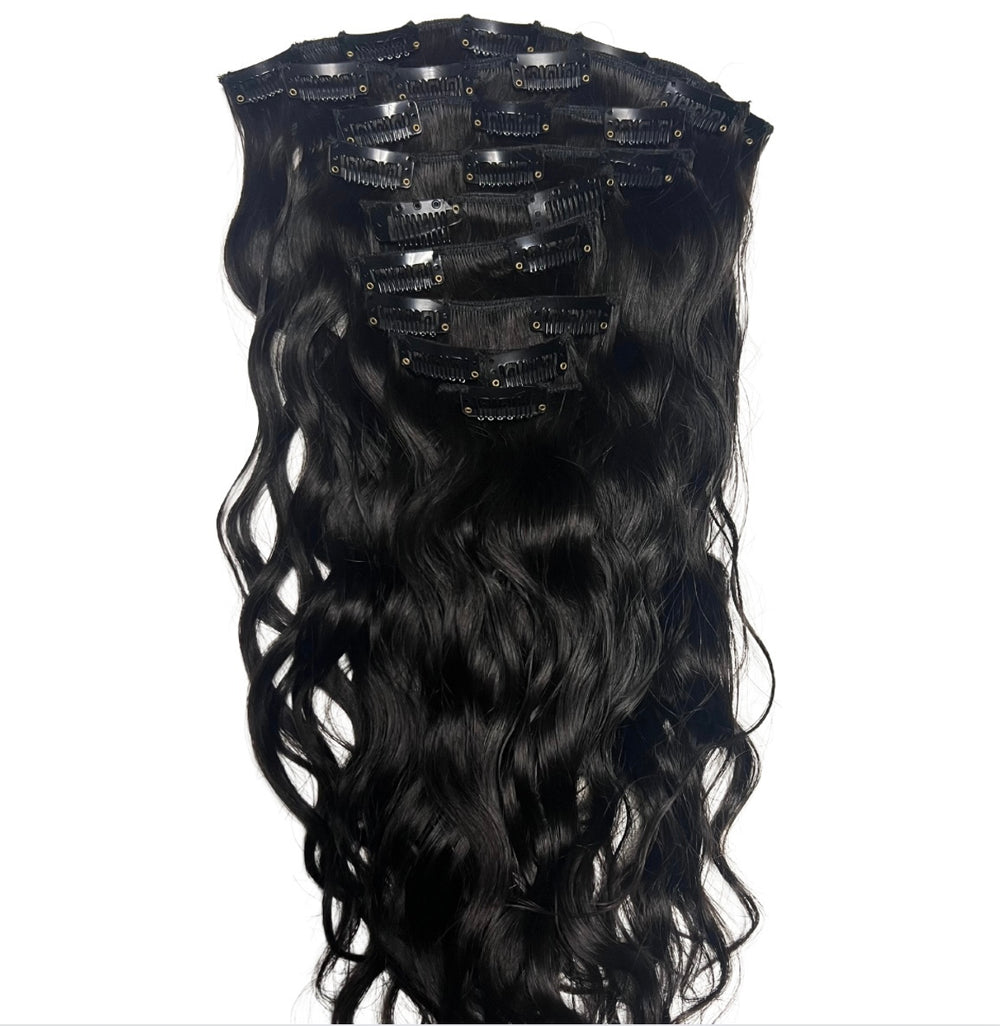 Virgin Wavy Indian Hair Clip Ins