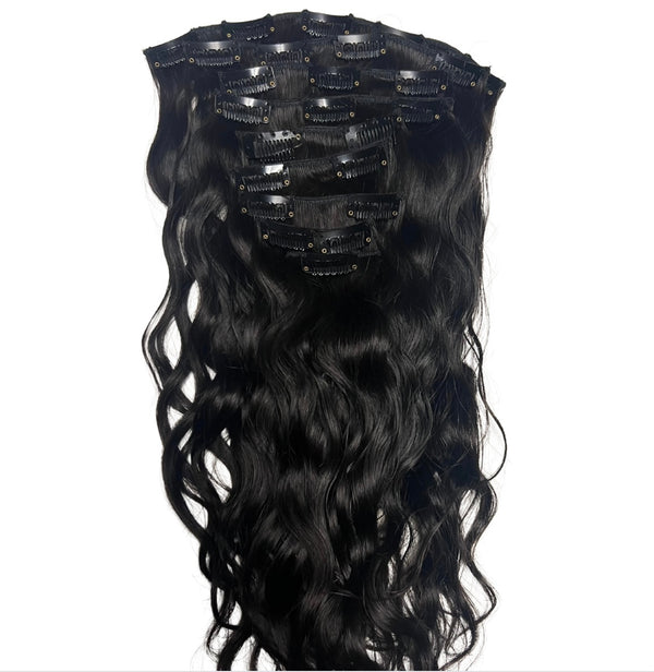 Virgin Wavy Indian Hair Clip Ins
