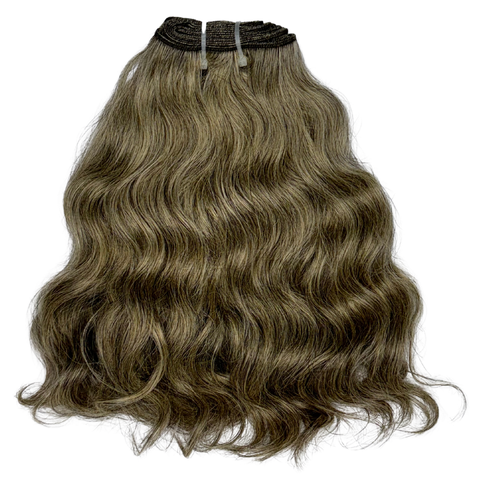 Indian Virgin Brassy Grey Blonde Wavy Hair