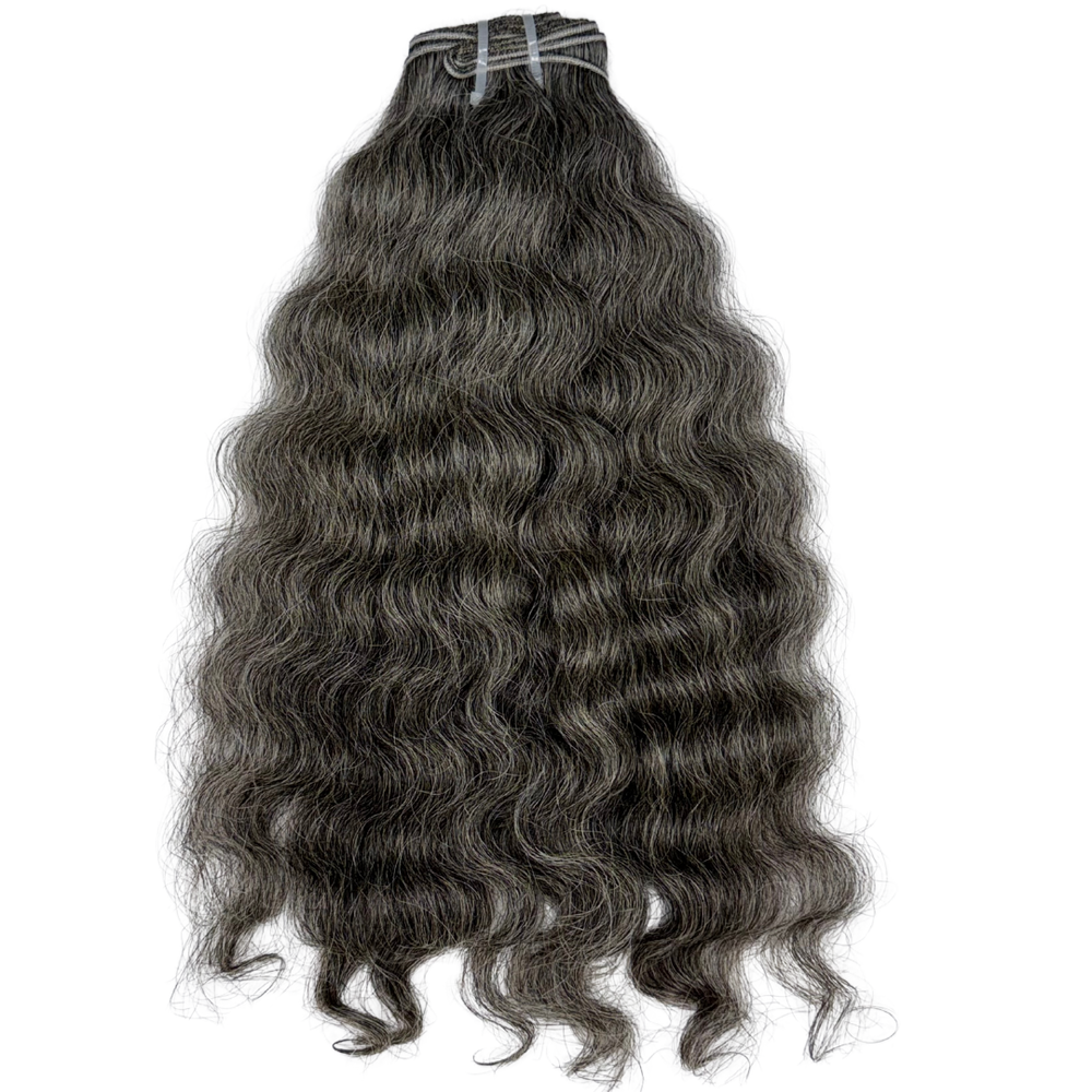 INDIAN NATURAL GREY SALT & PEPPER RAW CURLY HAIR