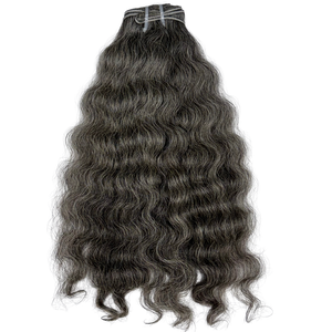 INDIAN NATURAL GREY SALT & PEPPER RAW CURLY HAIR