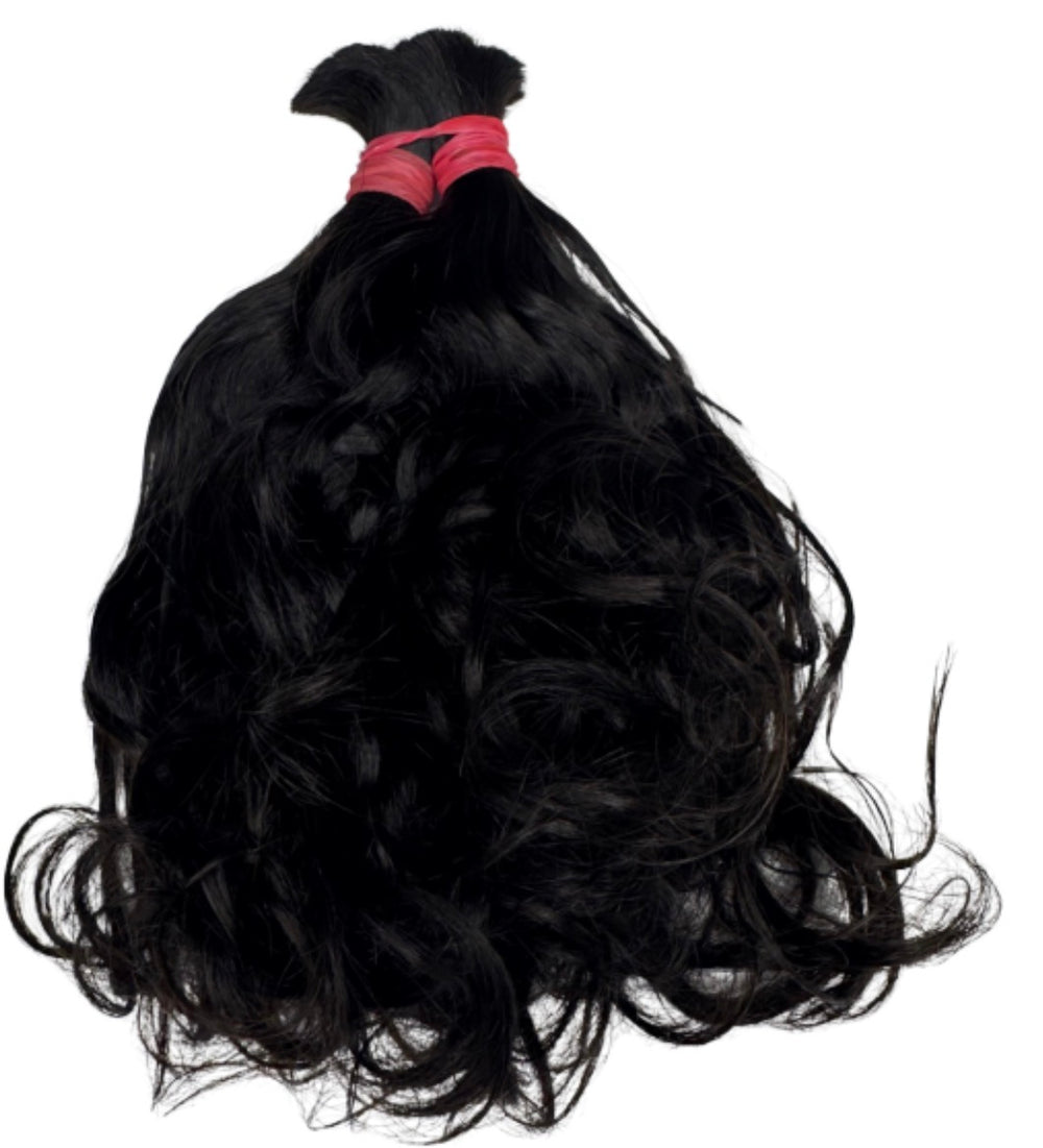 INDIAN VIRGIN WAVY UNWEFTED BRAIDING HAIR