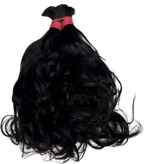 INDIAN VIRGIN WAVY UNWEFTED BRAIDING HAIR