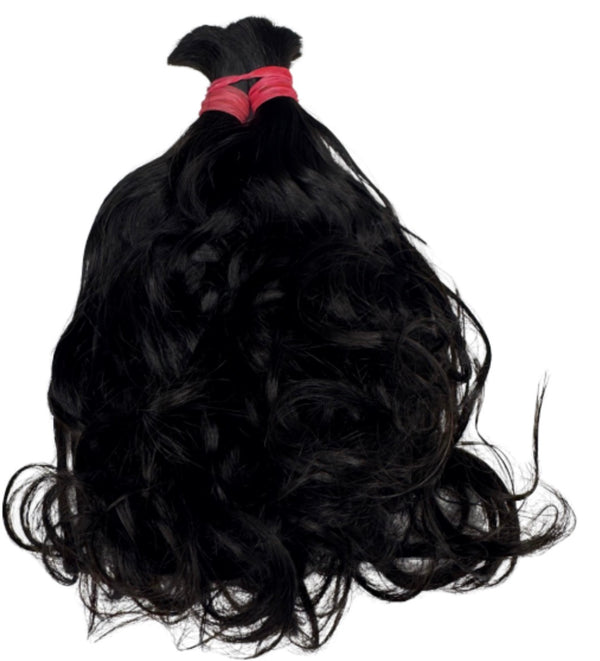 INDIAN VIRGIN WAVY UNWEFTED BRAIDING HAIR