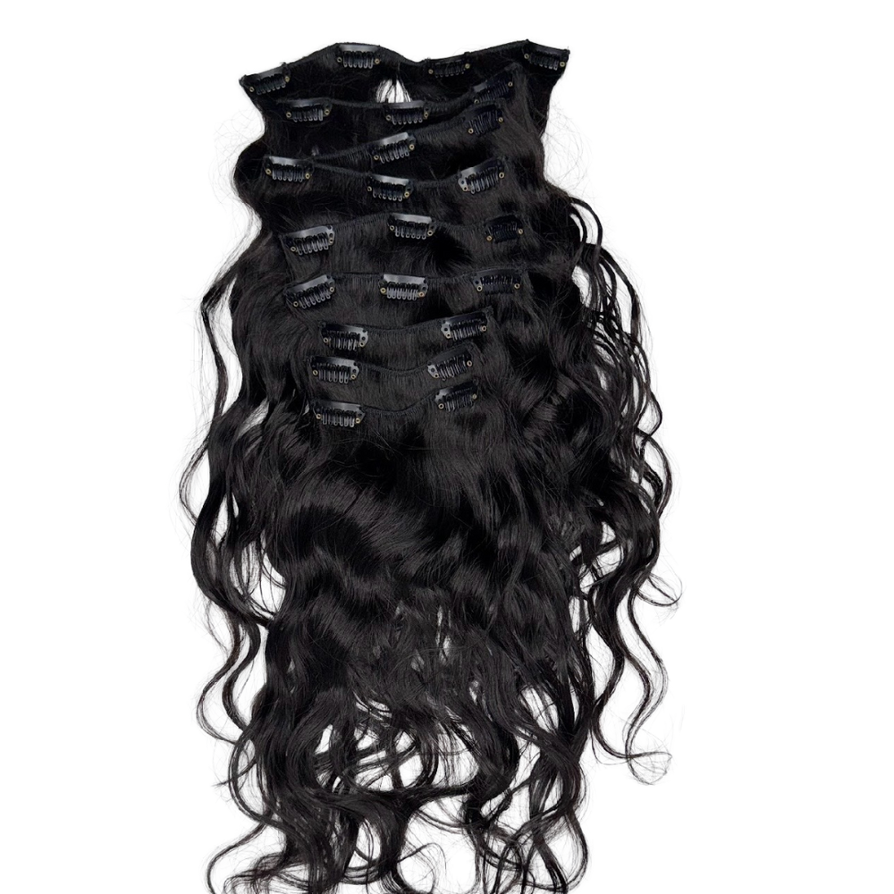 Virgin Wavy Indian Hair Clip Ins