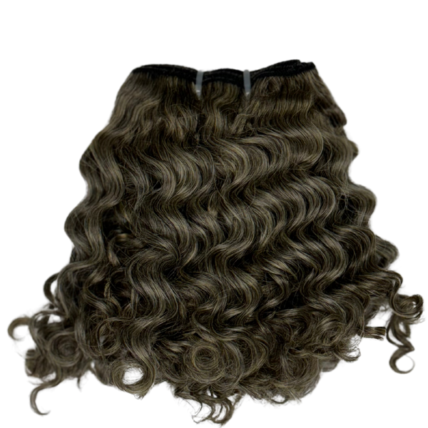 Brassy Grey Blonde Kinky Curly Hair
