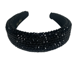BLACK RHINESTONE HEADBAND