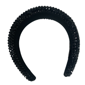 BLACK RHINESTONE HEADBAND