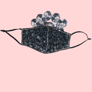 BLING STRIP STONE FACE MASK