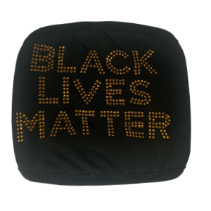 BLACK & GOLD STUDDED BLACK LIVES MATTER FACE MASK
