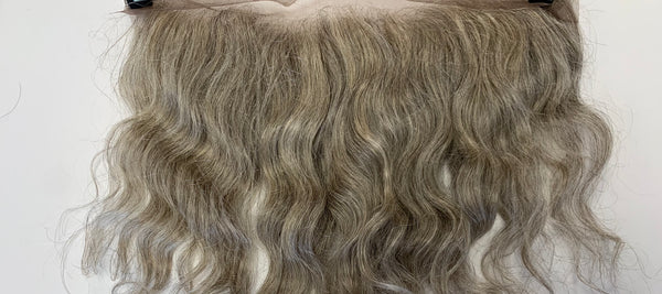 Grey Blonde Virgin Wavy Hair Frontal