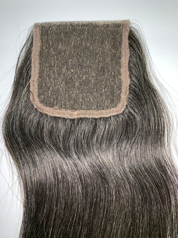Natural Grey Straight Salt & Pepper Closure