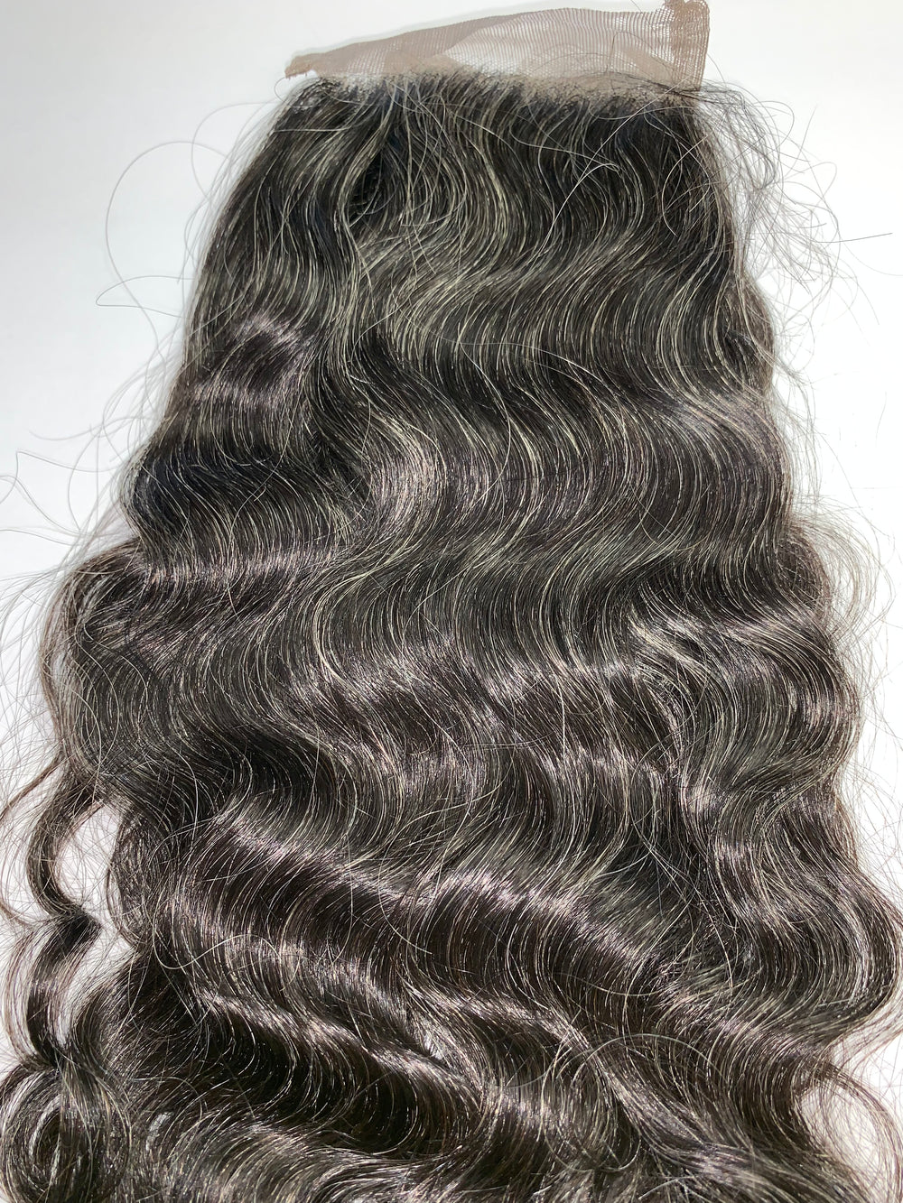 Natural Grey Wavy Salt & Pepper Hair Closure